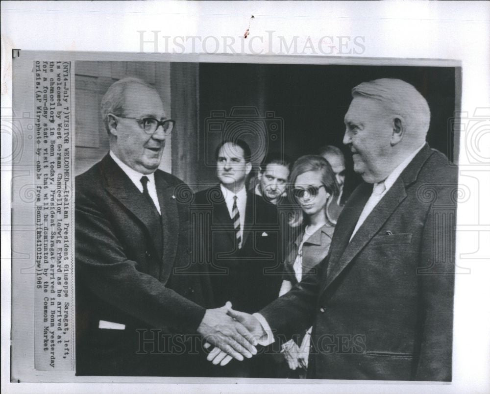 1965 Press Photo Italian and German officials - Historic Images