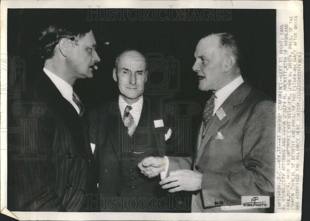 1935 Press Photo John W Smith Mayor Detroit Michigan - Historic Images