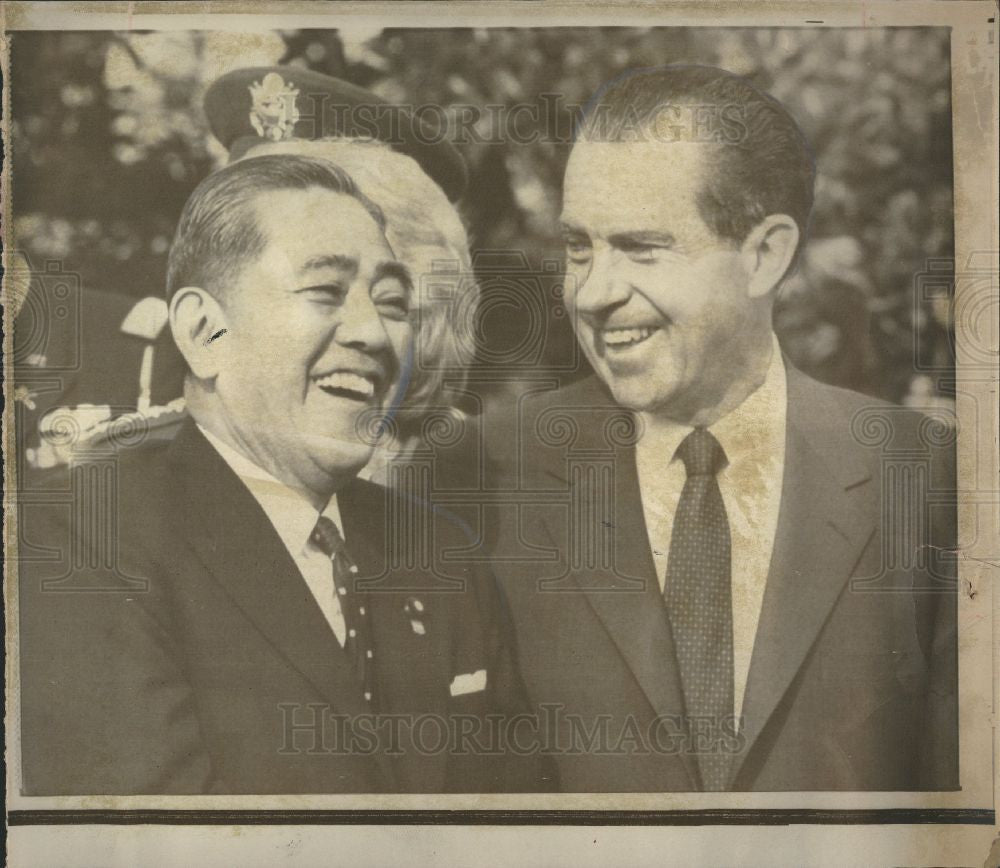 1969 Press Photo President Nixon Prime Minister Sato - Historic Images