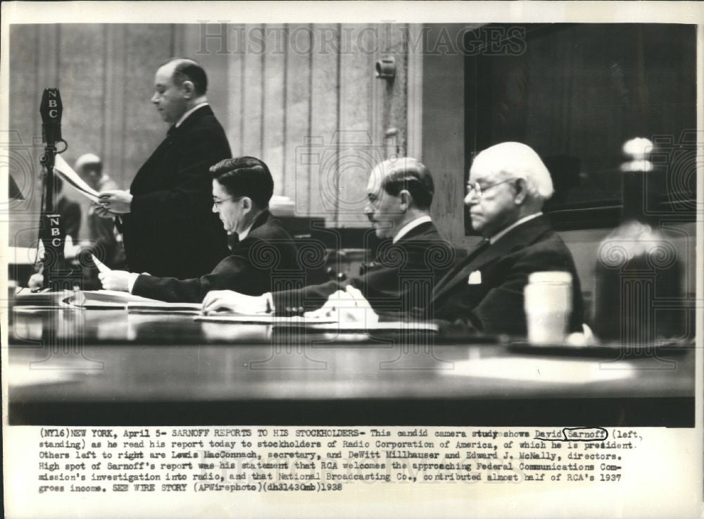 1938 Press Photo David Sarnoff, RCA president - Historic Images