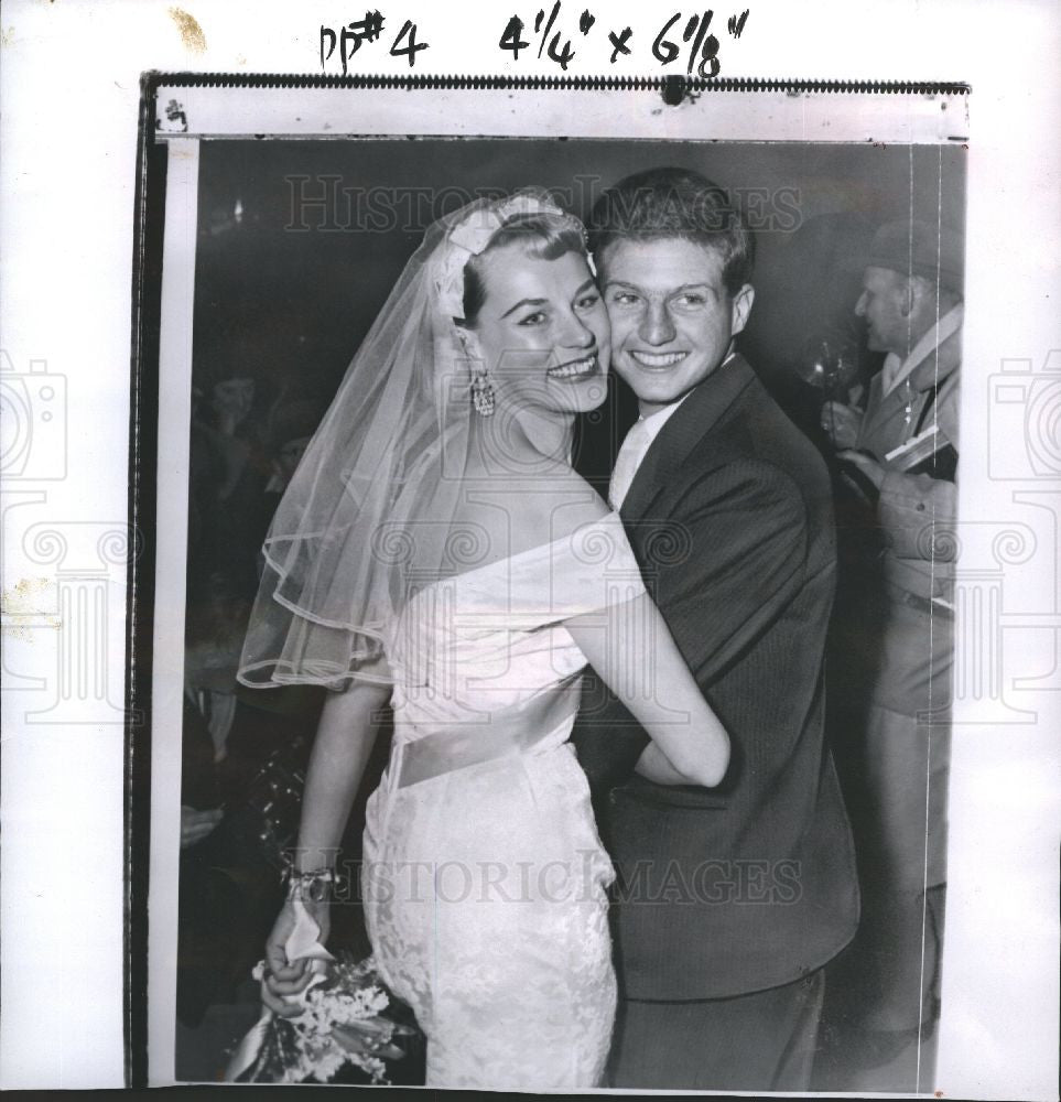 1958 Press Photo PATTI MORGAN DANNY CHAMOUN WEDDING - Historic Images