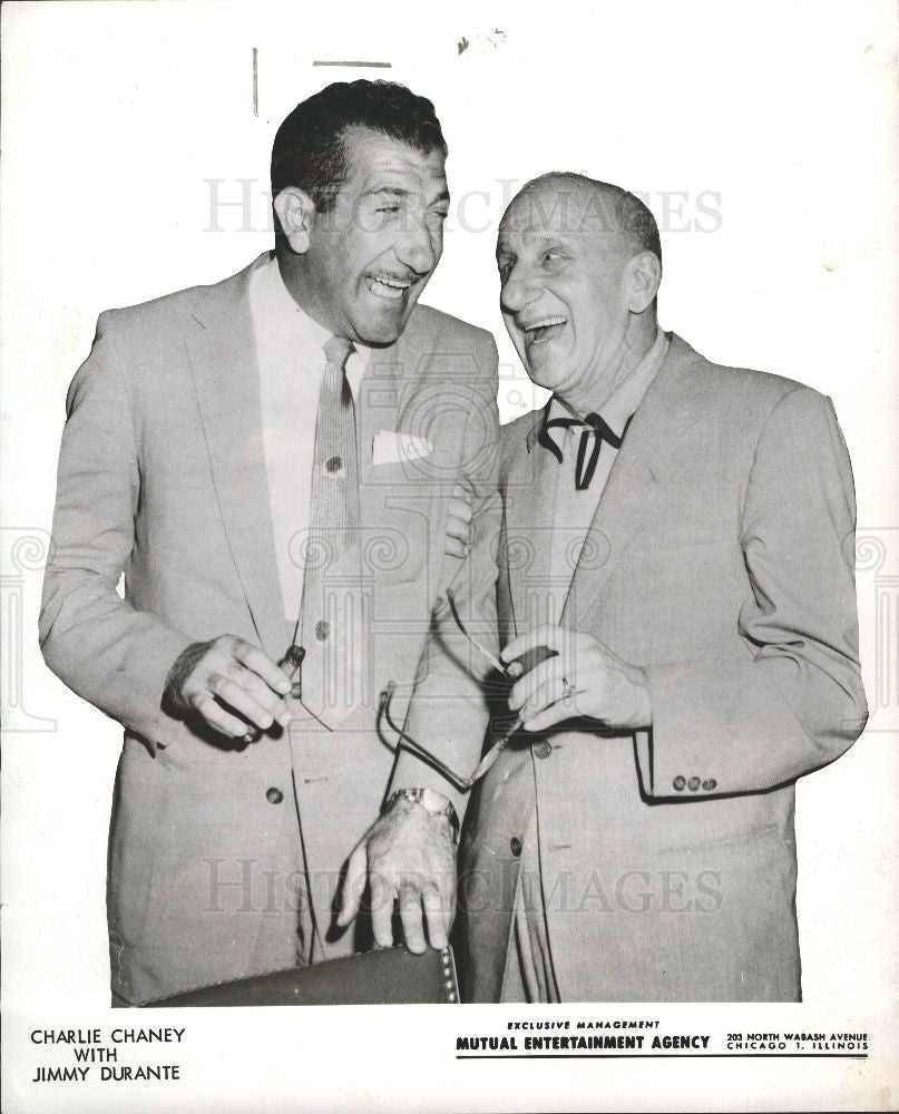 1960 Press Photo Charlie Chaney, Jimmy Durante - Historic Images