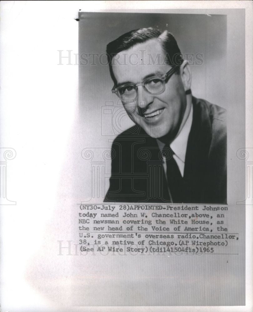 1965 Press Photo John William Chancellor Journalist - Historic Images