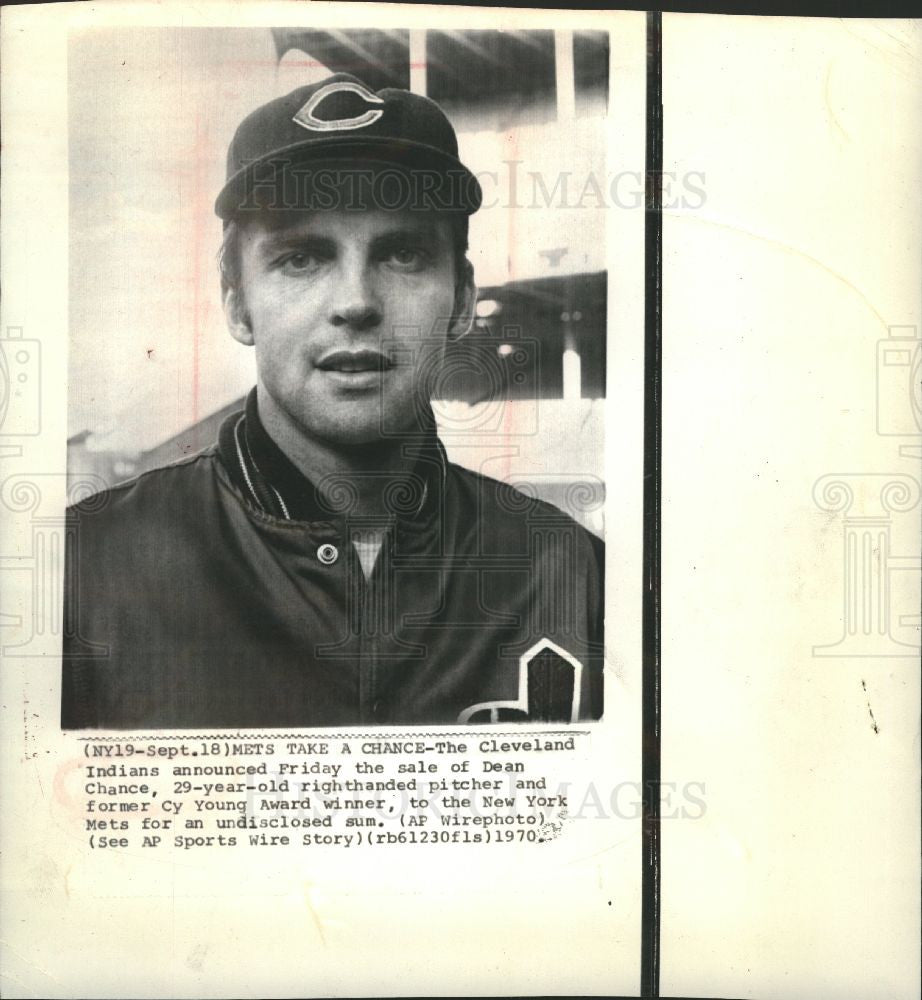 1970 Press Photo dean chance cleveland indians ny mets - Historic Images