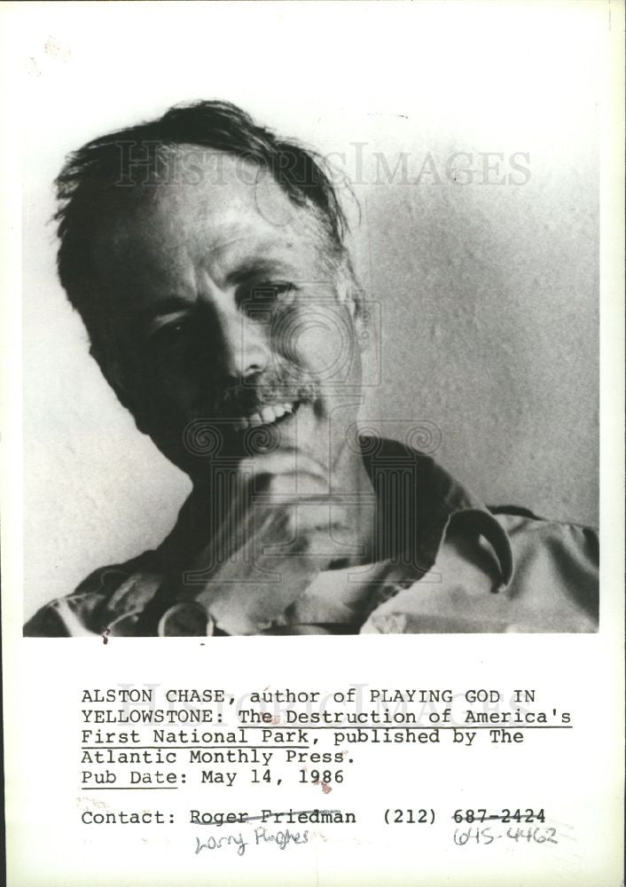 1986 Press Photo Alston Chase, author - Historic Images