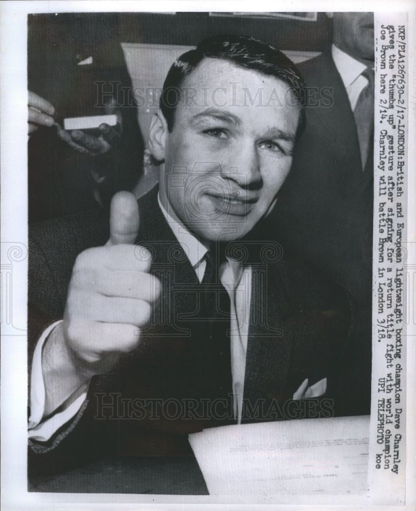 1961 Press Photo Dave Charnley European Boxing Champ - Historic Images