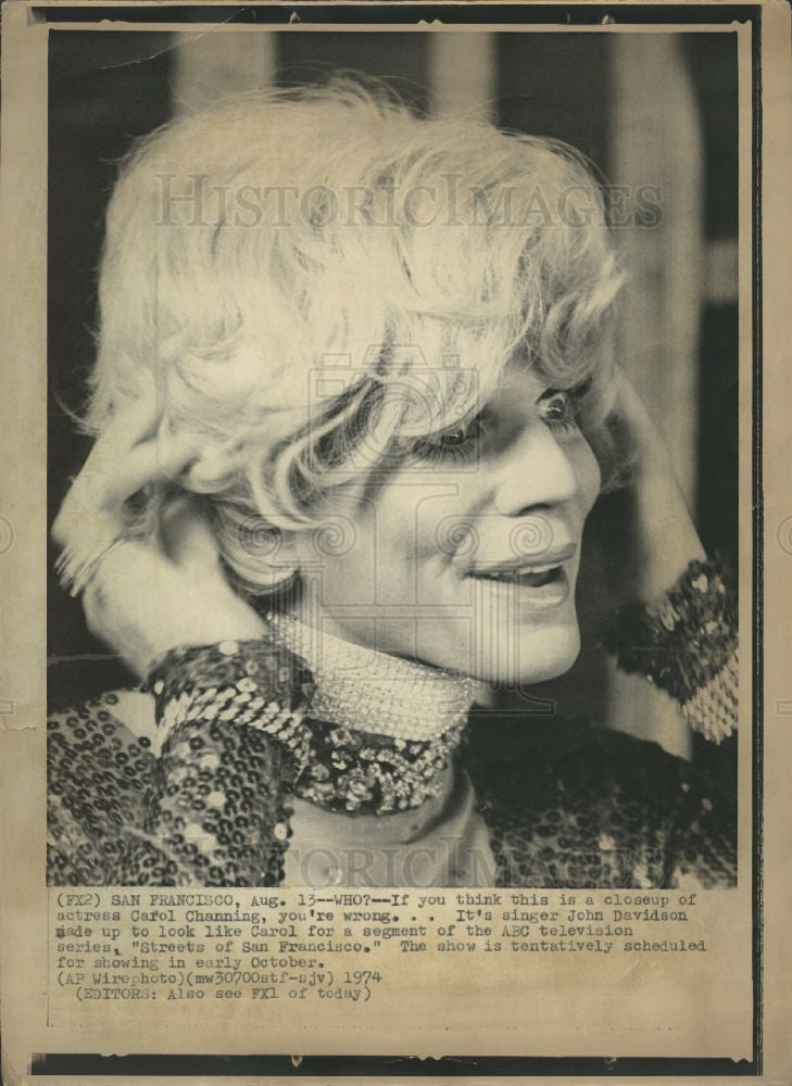 1974 Press Photo john davidson carol channing - Historic Images
