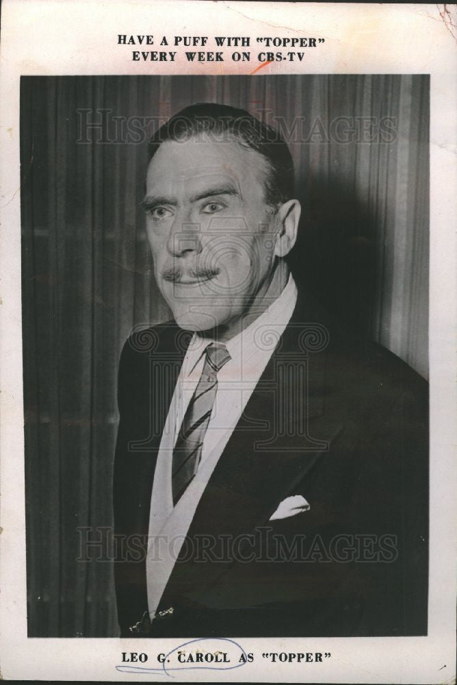 1955 Press Photo Topper, CBS. Leo G. Caroll - Historic Images