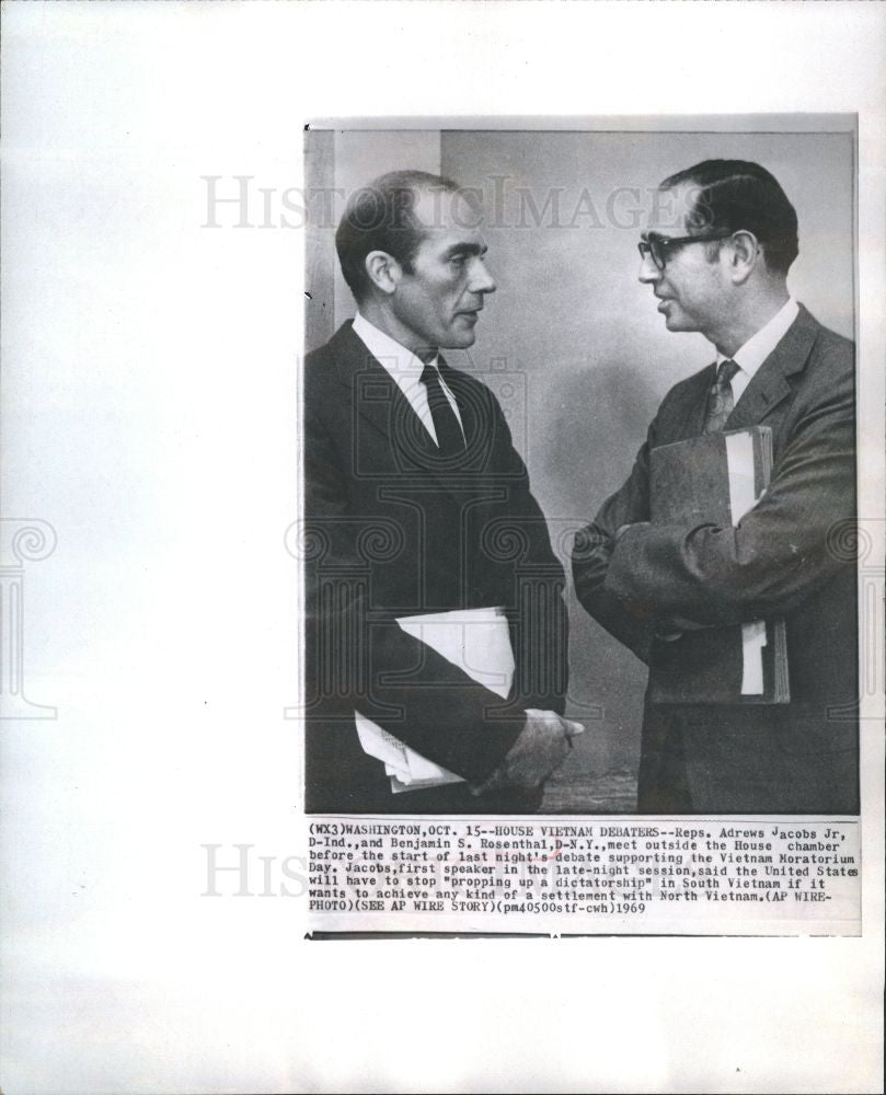 1969 Press Photo Andrews Jacobs & Benjamin S. Rosenthal - Historic Images