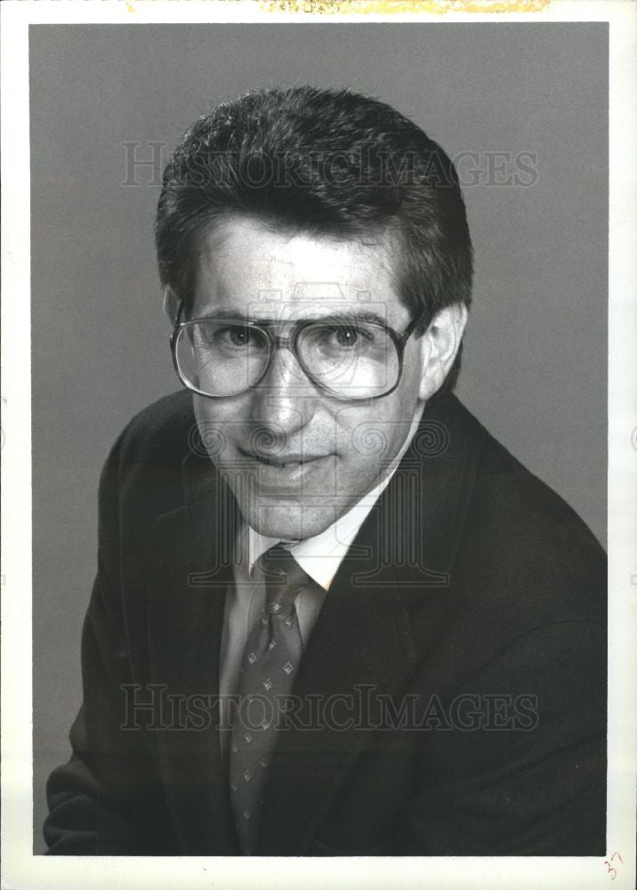 1989 Press Photo Eli Zaret sports anchor WJBK-TV2 News - Historic Images