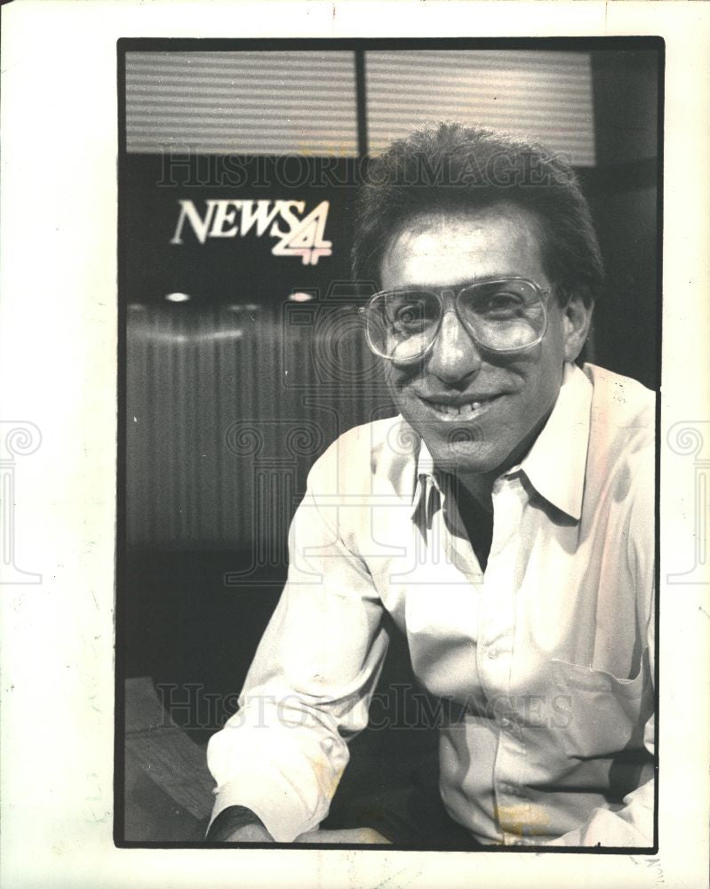 1988 Press Photo Sportscaster Eli Zaret Detroit WJBK-TV - Historic Images