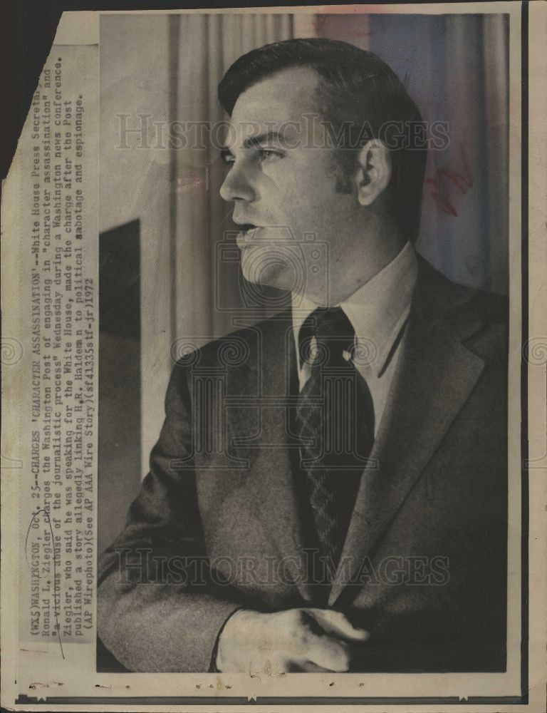 1972 Press Photo Ron Ziegler White House Secretary - Historic Images