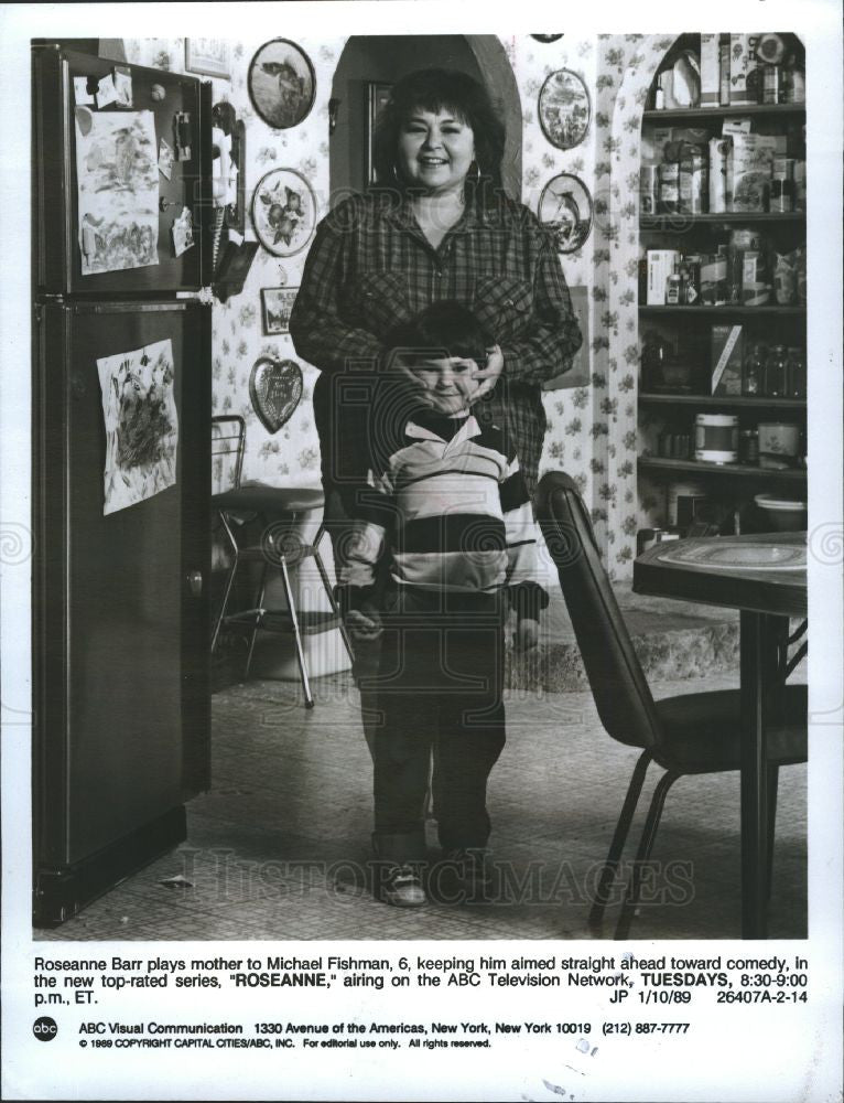 1989 Press Photo Roseanne Barr American actress - Historic Images