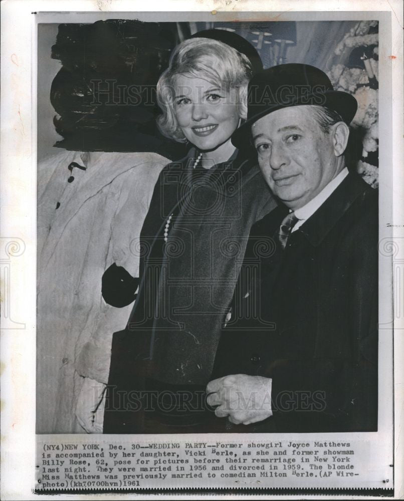 1963 Press Photo Joyce Mathews & Billy Rose - Historic Images