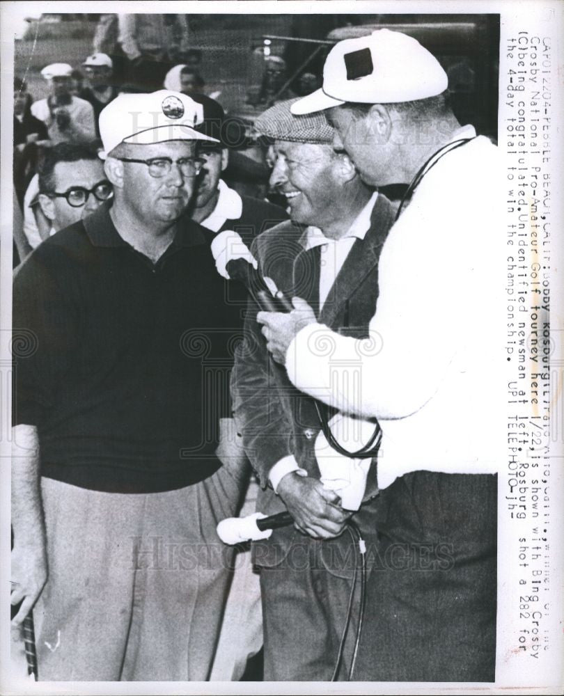 1961 Press Photo Bobby Rosburg, Golf, Bing Crosby - Historic Images