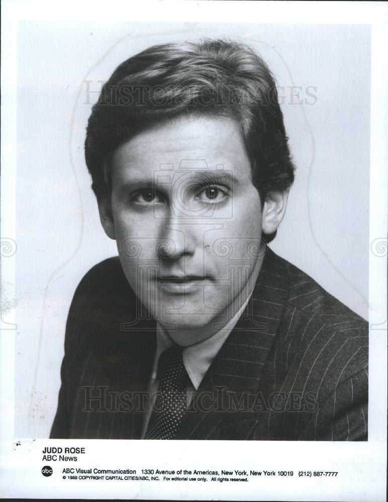 1988 Press Photo Judd Rose ABC News PrimeTime Reporter - Historic Images