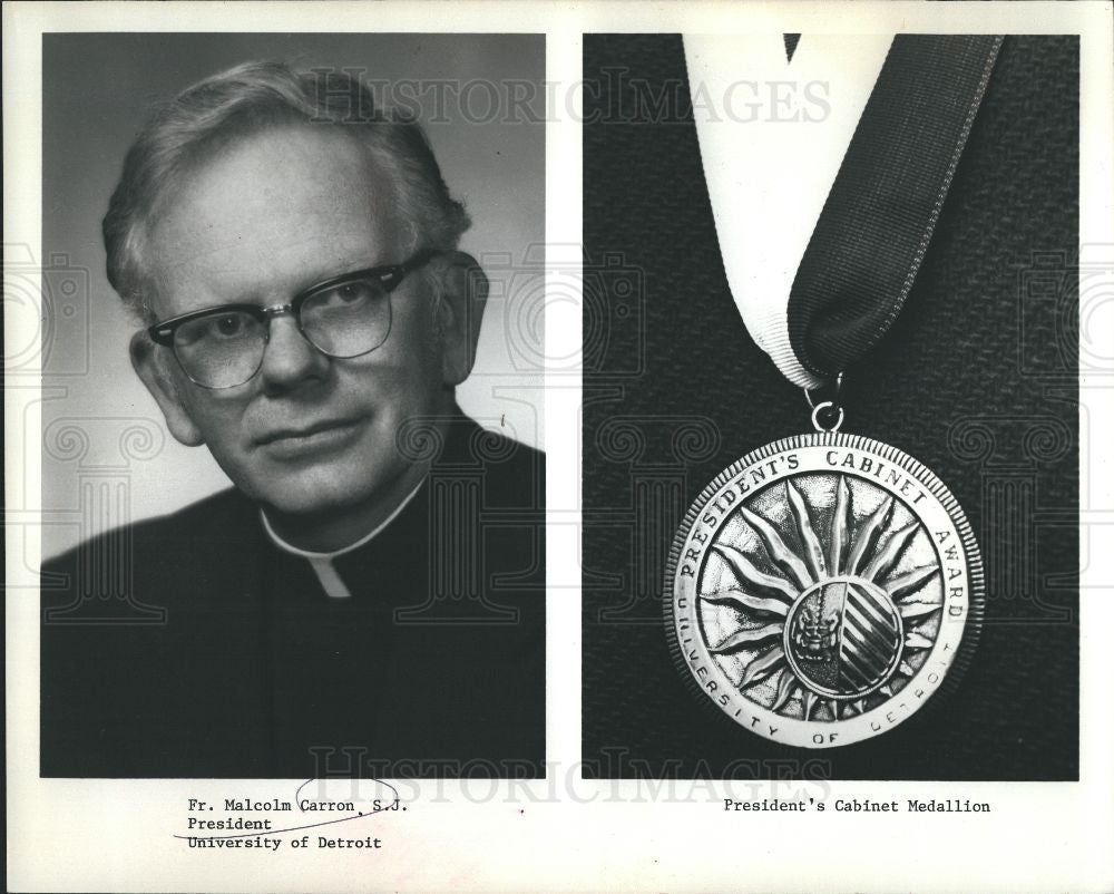 1973 Press Photo Fr. Malcolm Carron, S.J president - Historic Images