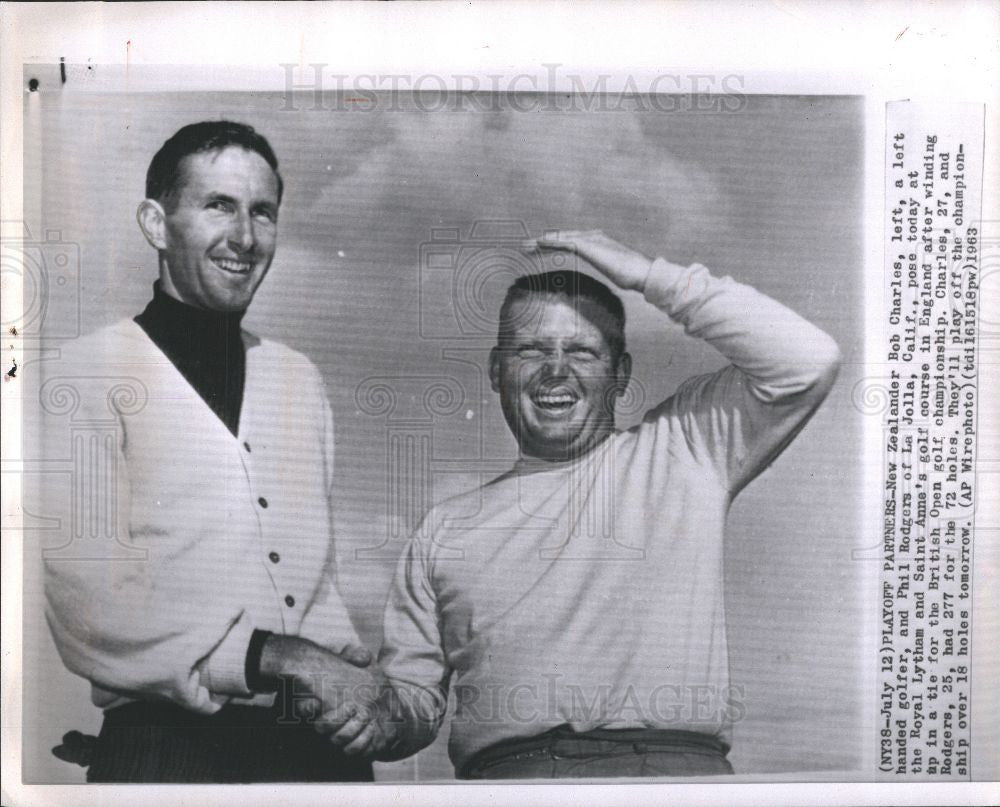 1963 Press Photo Bob Charles and Phil Rodgers golfers - Historic Images