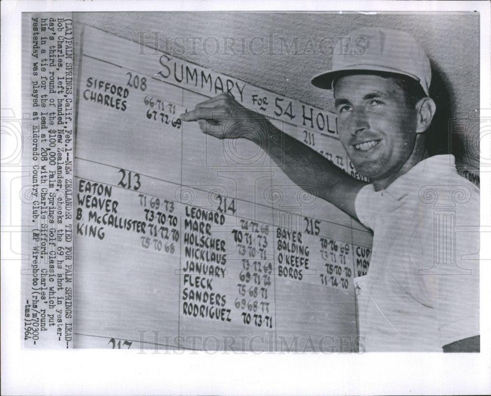1964 Press Photo Golfer Bob Charles golf - Historic Images