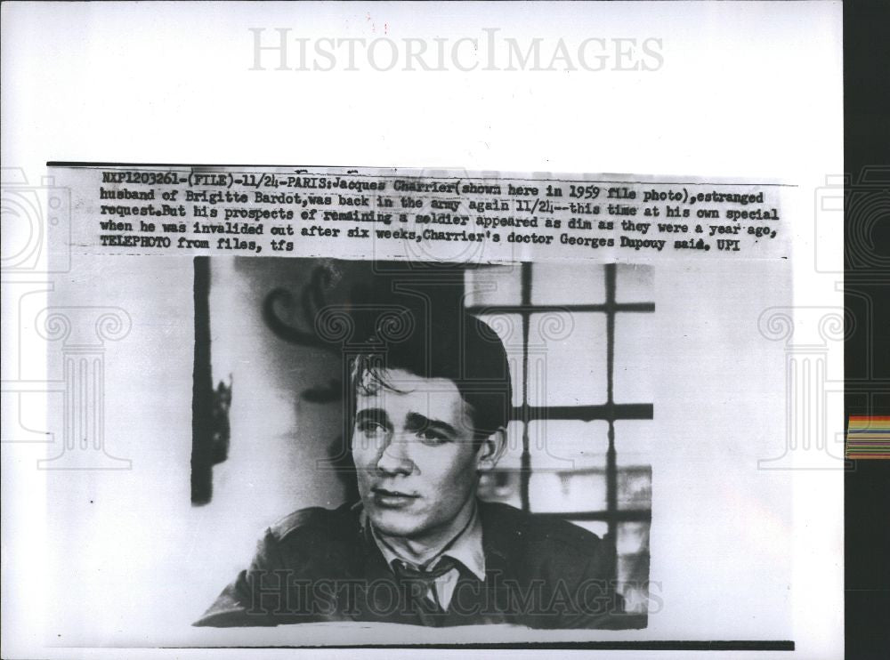 1960 Press Photo Jacques Charrier French actor Metz - Historic Images