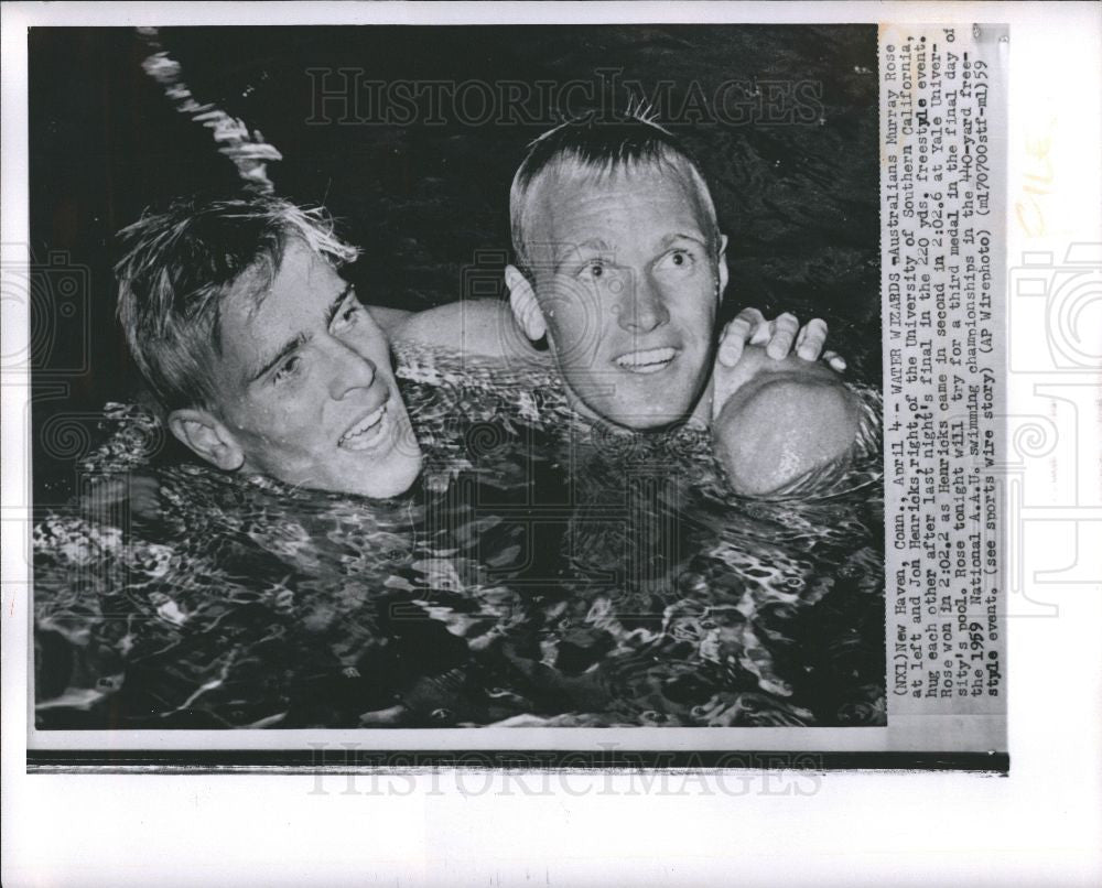 Press Photo Murray Rose Jon Henricks swimming AAU - Historic Images
