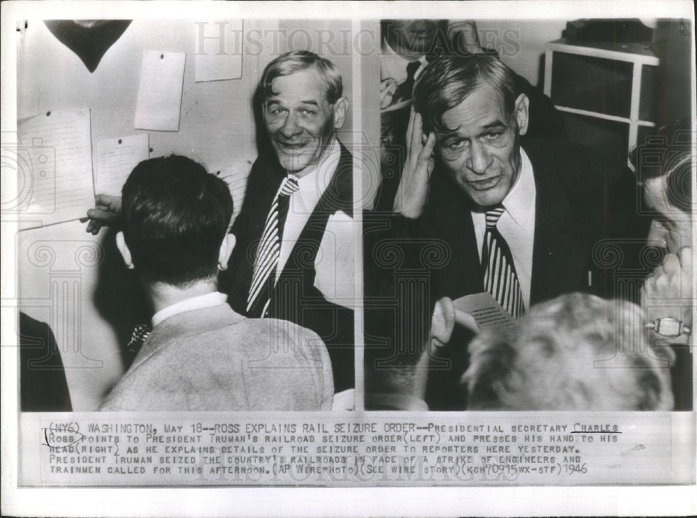 1946 Press Photo Charles explained of the seizure order - Historic Images