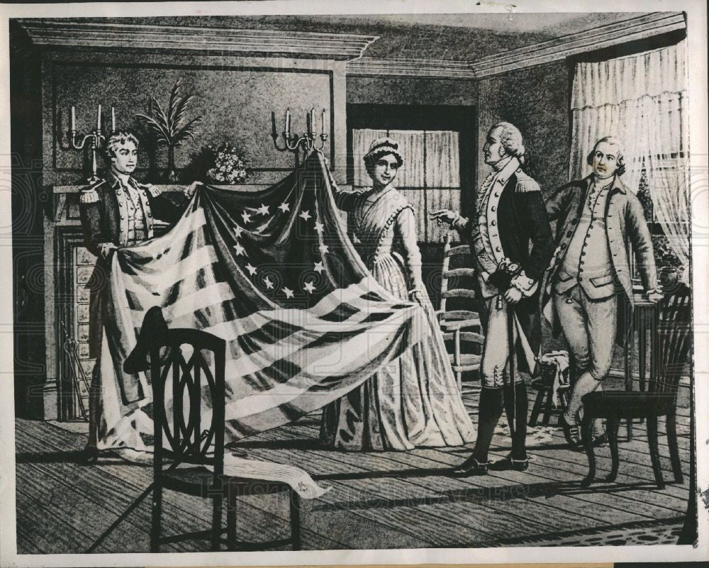 1951 Press Photo Betsy Ross American flag Philadelphia - Historic Images