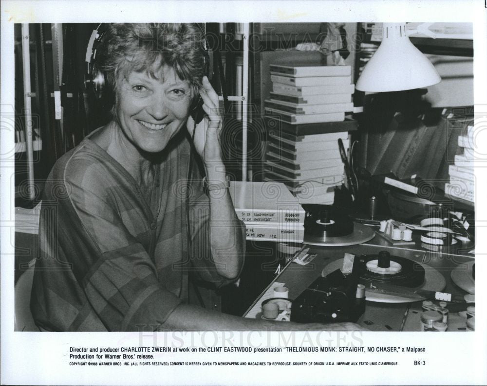 1989 Press Photo Charlotte Zwerin Director Producer - Historic Images