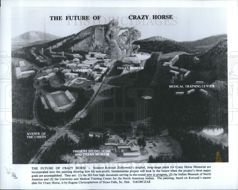 1983 Press Photo Korczak ZiÃƒÆ’Ã†â€™Ãƒâ€šÃ‚Â³lkowski Crazy Horse - Historic Images