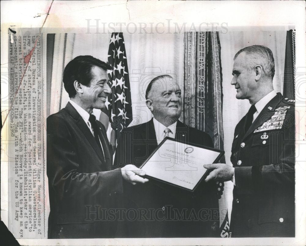 Press Photo Efrem Zimbalist Jr American actor FBI - Historic Images