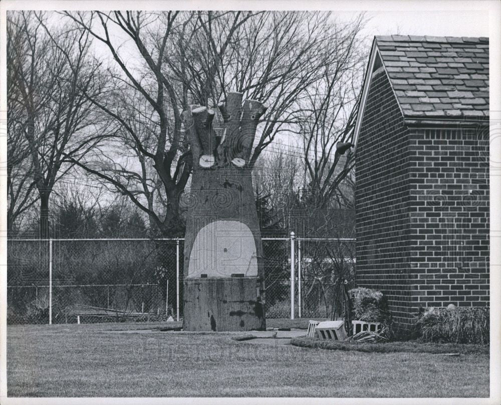 1969 Press Photo Joe Zerelli stump tree - Historic Images