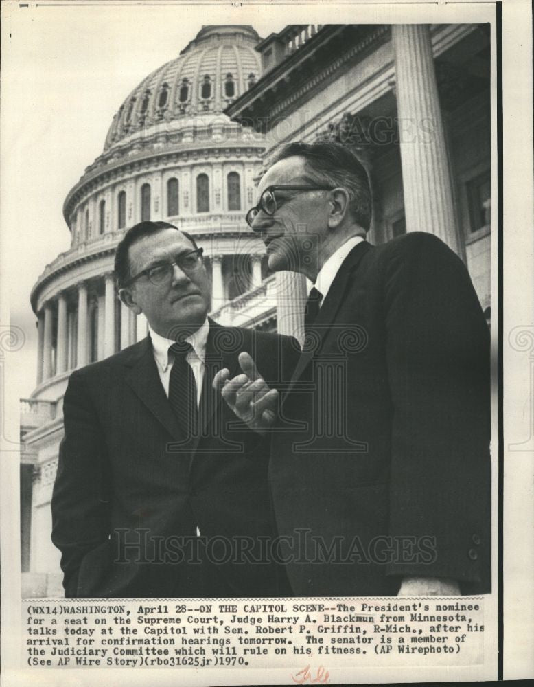 1970 Press Photo Harry Blackmun confirmation hearings - Historic Images
