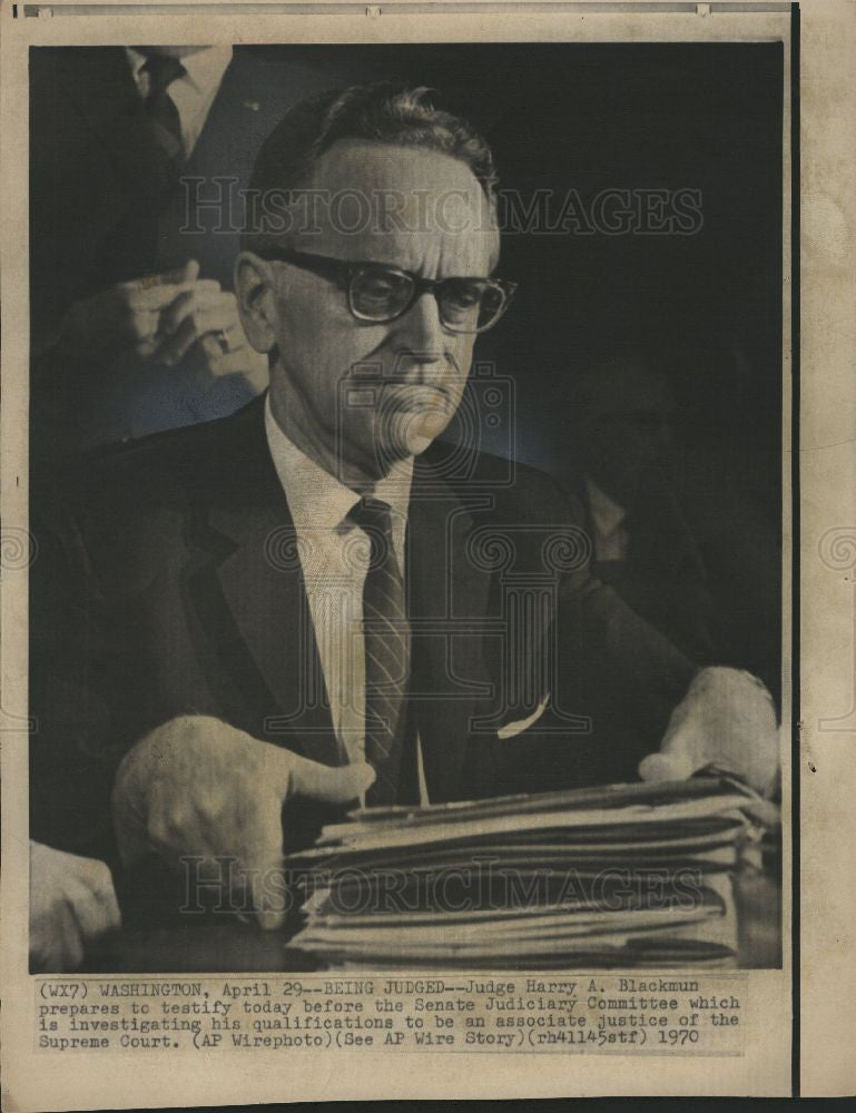 1970 Press Photo Harry Blackmun Senate Confirmation - Historic Images