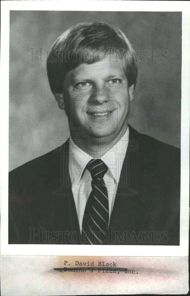 1989 Press Photo P. David Black Domino&#39;s Pizza, Inc. - Historic Images