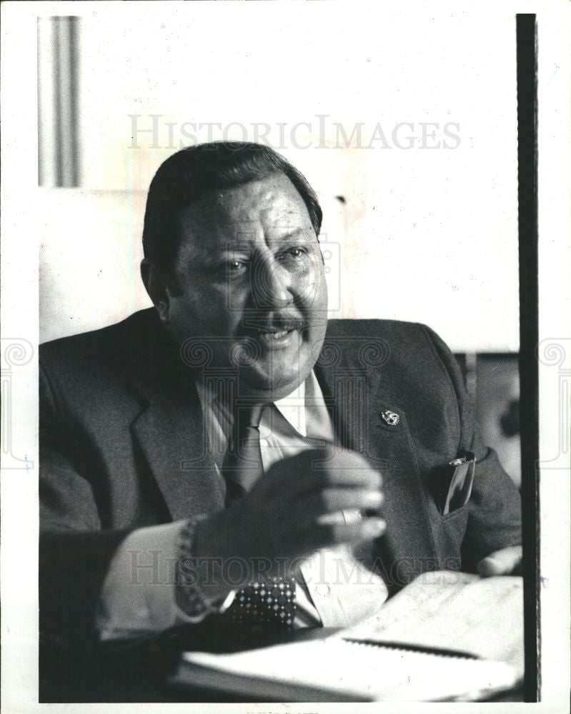 1987 Press Photo Highland Park Mayor Robert Blackwell - Historic Images