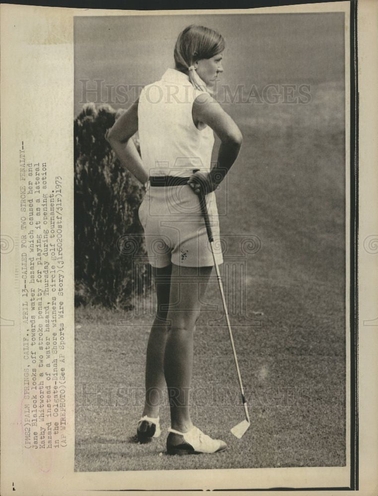 1973 Press Photo Jane Blalock golf penalty Colgate - Historic Images