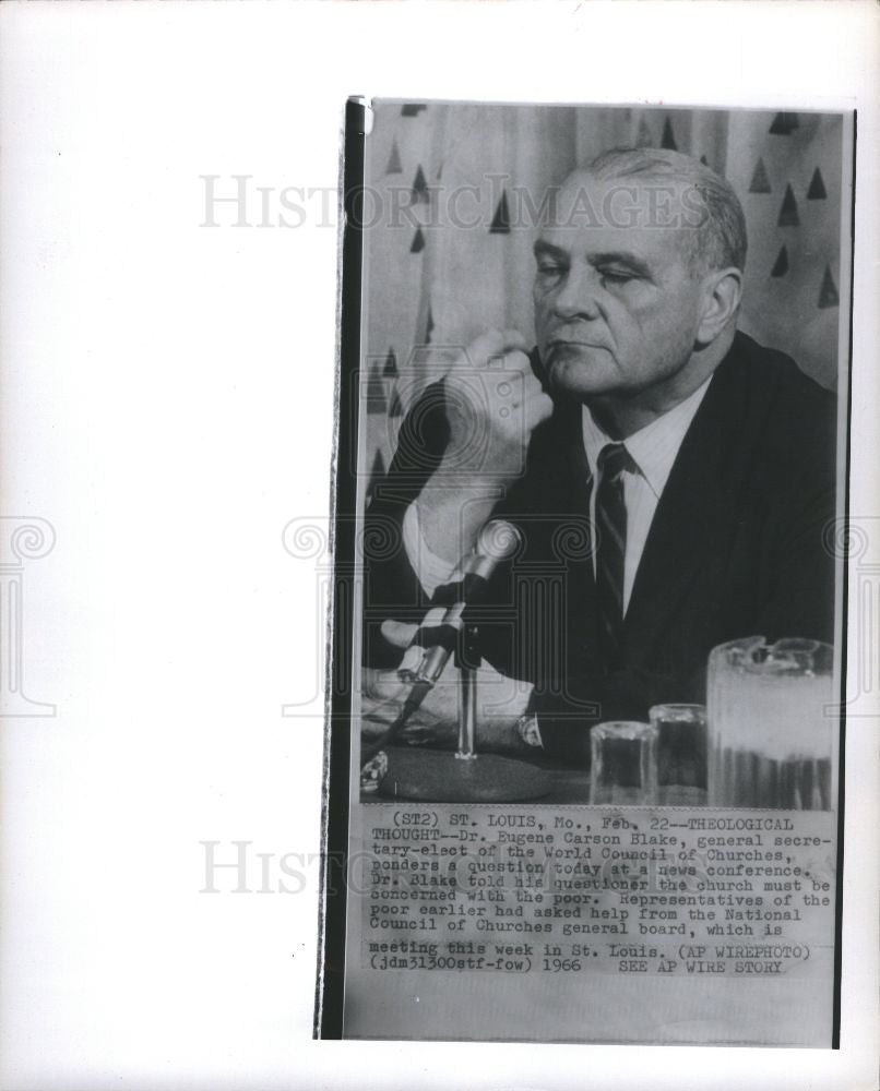 1966 Press Photo Eugene Carson religious leader - Historic Images
