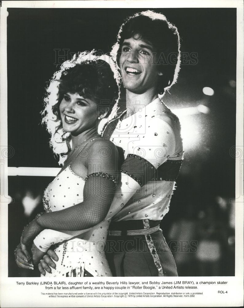 Press Photo Linda Blair Jim Bray Roller Boogie - Historic Images