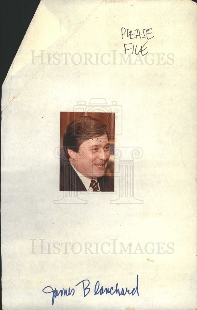 Press Photo Michigan Governor James Jim Blanchard - Historic Images