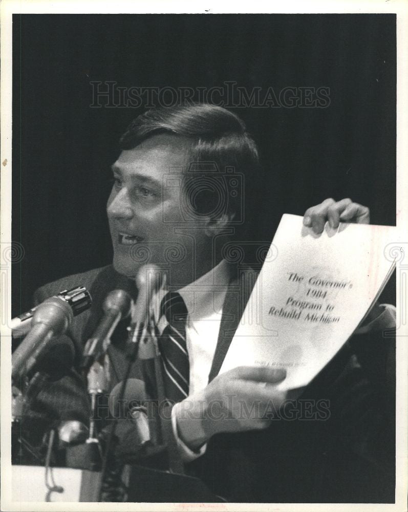 1984 Press Photo Governor Jim Blanchard US politician - Historic Images