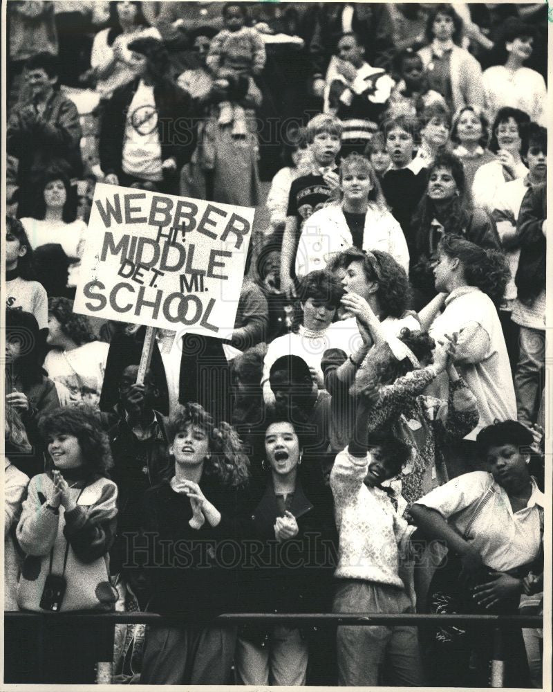 1987 Press Photo KROSSWINDS RALLY WEBBER MIDDLE SCHOOL - Historic Images