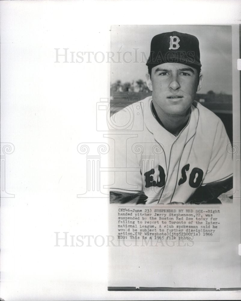 1966 Press Photo Jerry Stephenson Boston Red Sox MLB - Historic Images