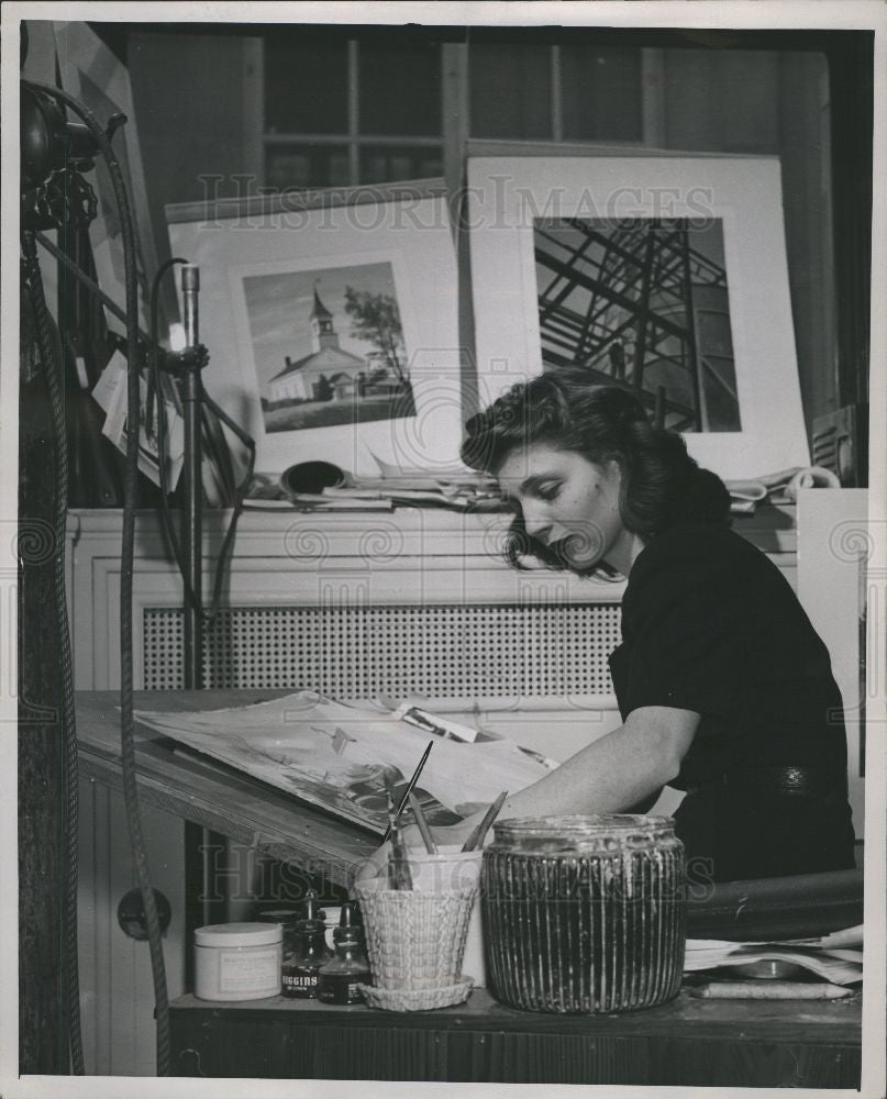 1946 Press Photo FLO STEPHENSON  illustrator Fisher - Historic Images