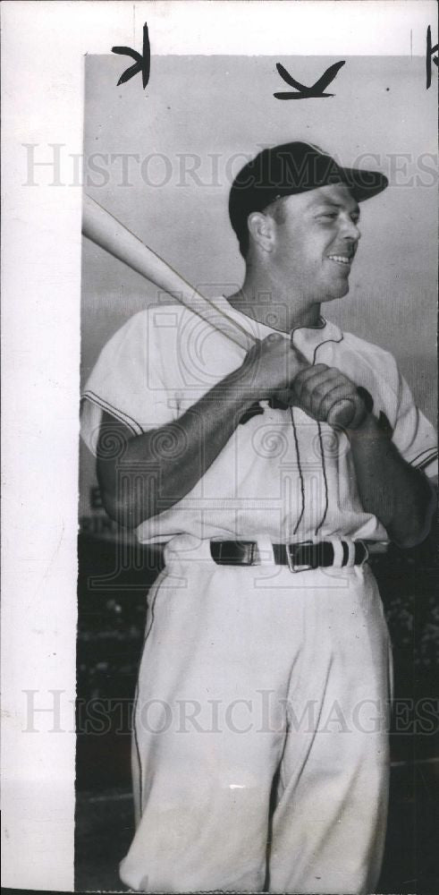 1948 Press Photo Vern Stephens Boston Red Sox Baseball - Historic Images