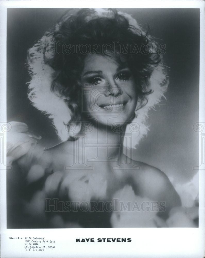 1985 Press Photo Kaye Stevens American Singer Actress - Historic Images