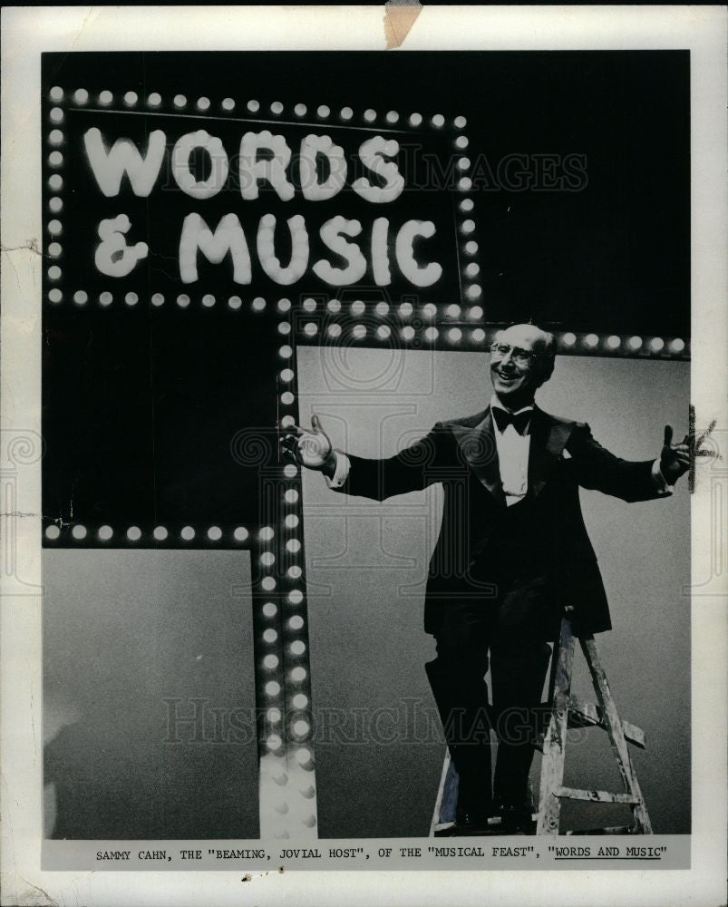 1975 Press Photo Sammy Cahn Words and Music host - Historic Images