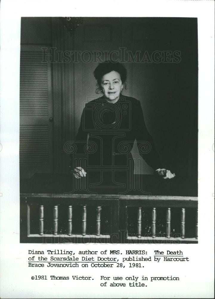 1981 Press Photo Diana Trilling American author Critic - Historic Images