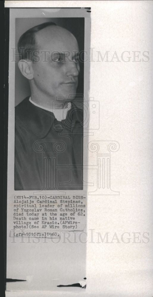 1960 Press Photo Aloysius Stepinac Catholic cardinal - Historic Images