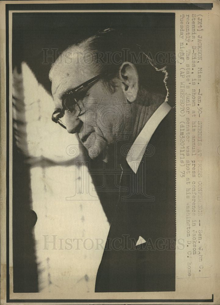1973 Press Photo John C. Stennis Senator Mississippi - Historic Images