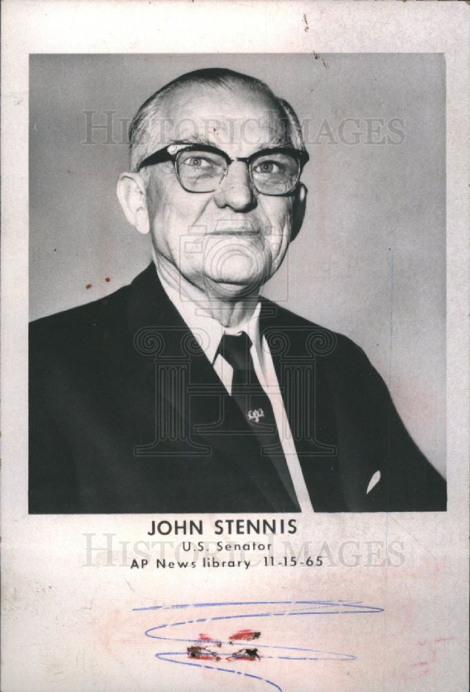 1965 Press Photo John C. Stennis Senator Mississippi - Historic Images